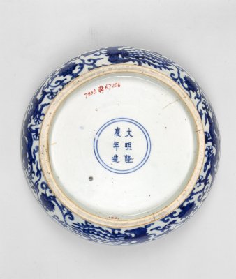 图片[3]-Blue and white dragon and phoenix box-China Archive